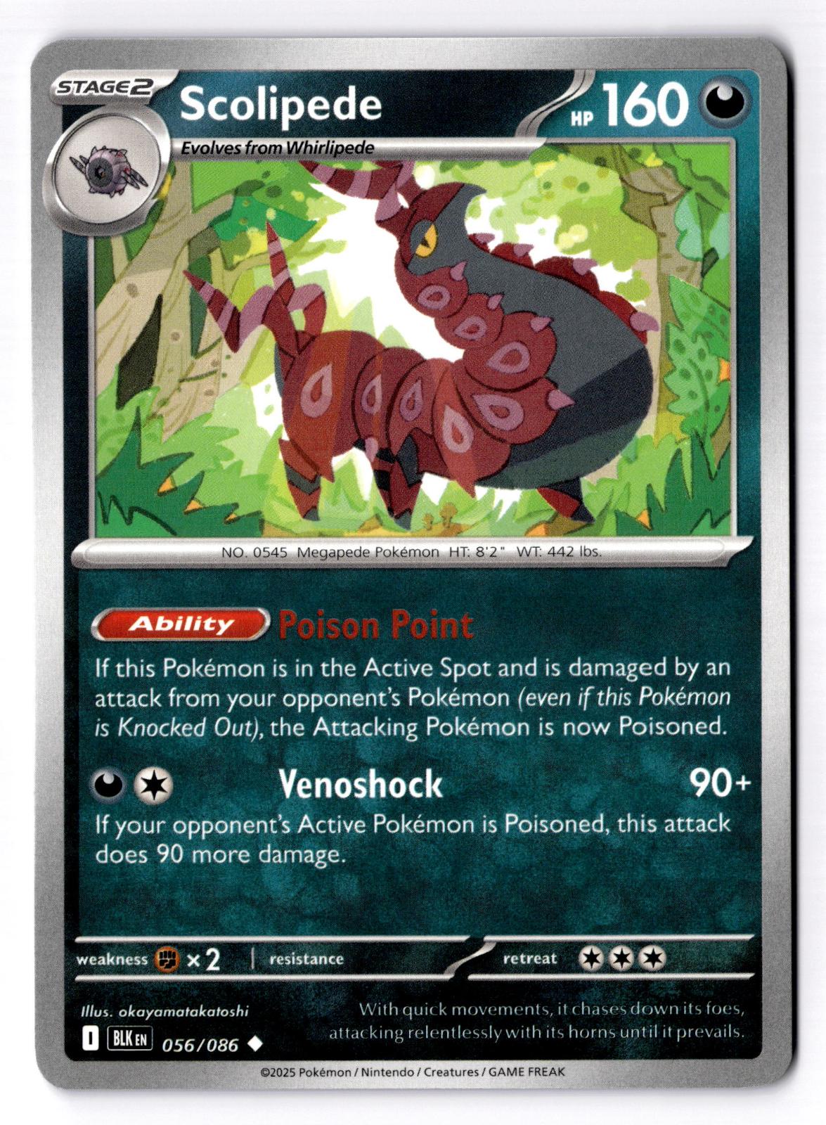 Scolipede 056/086 Uncommon Black Bolt Pokemon Near Mint