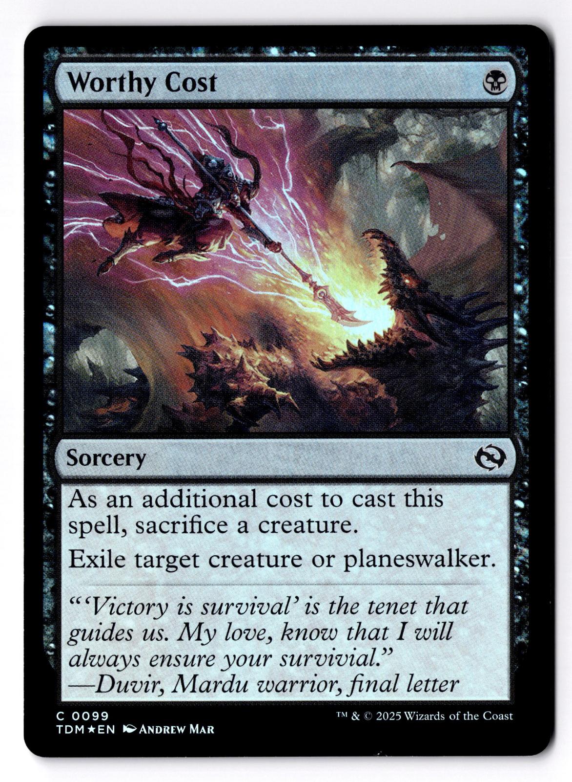 Worthy Cost 99 Common Tarkir: Dragonstorm Magic: The Gathering Foil LP
