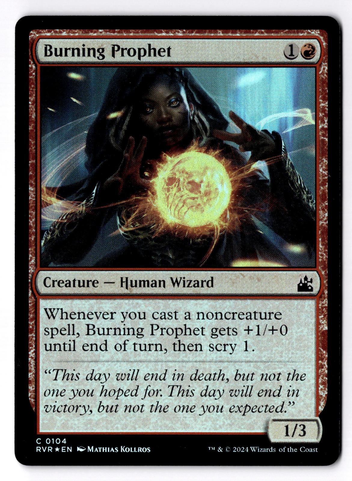 Burning Prophet 104 Common Ravnica Remastered Magic: The Gathering Foil LP