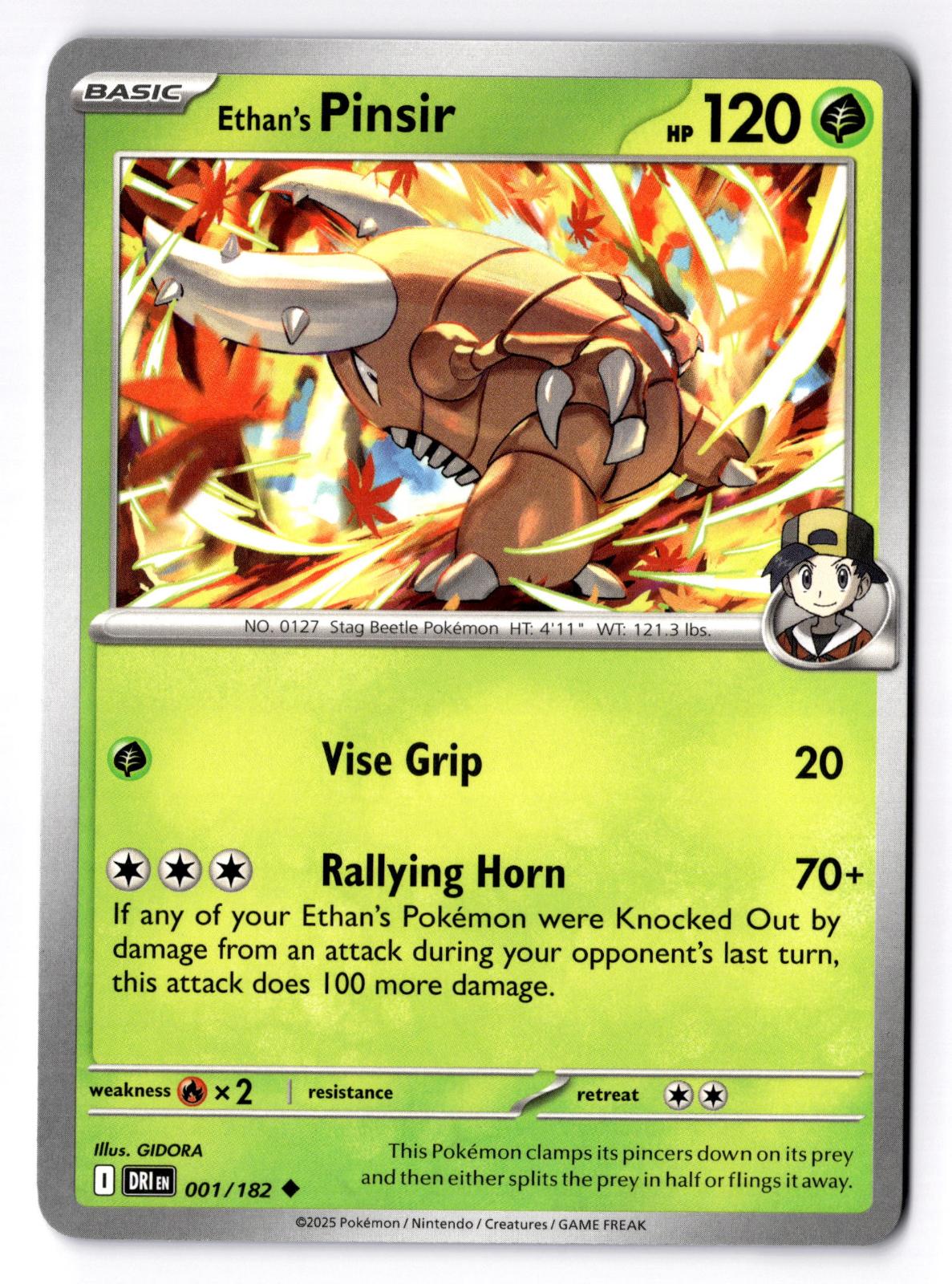 Ethan's Pinsir 001/182 Uncommon Destined Rivals Pokemon Near Mint