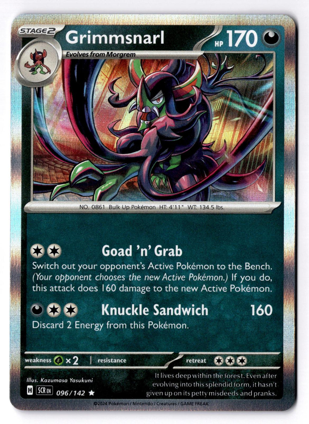 Grimmsnarl 096/142 Rare Stellar Crown Pokemon Holo Near Mint