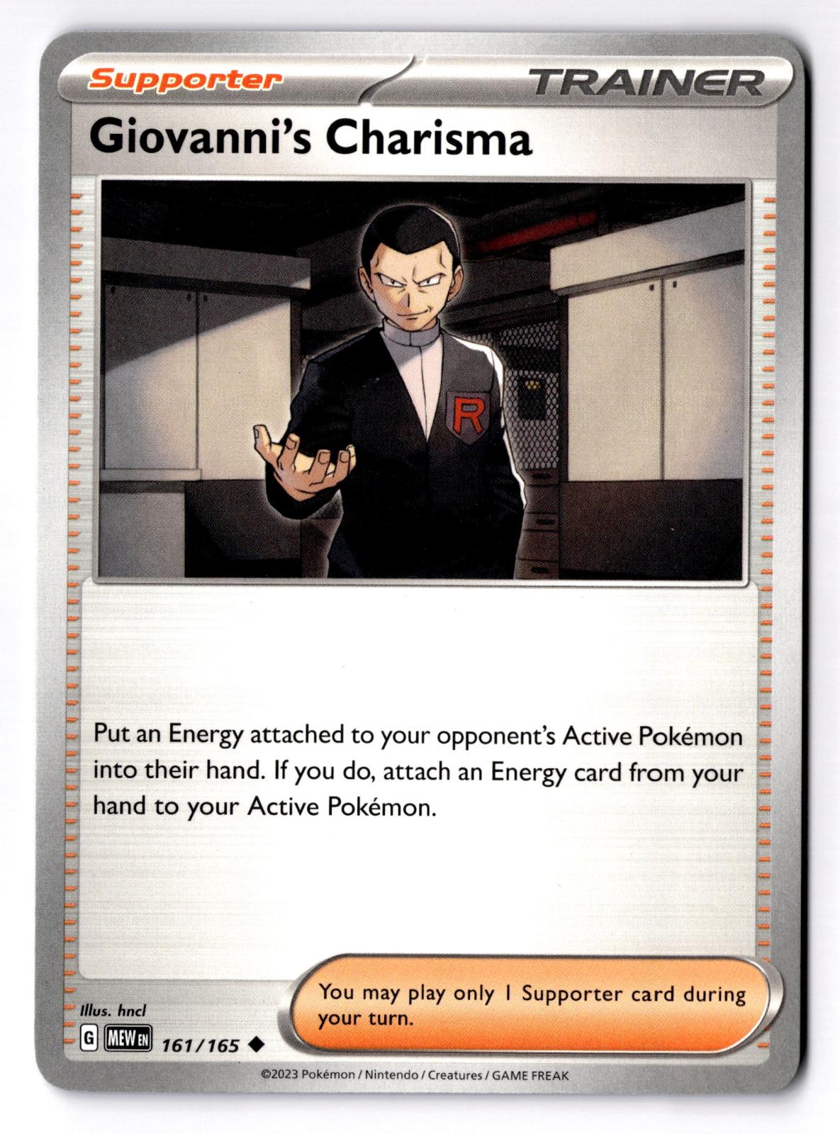 Giovanni's Charisma 161/165 Uncommon 151 Pokemon Near Mint