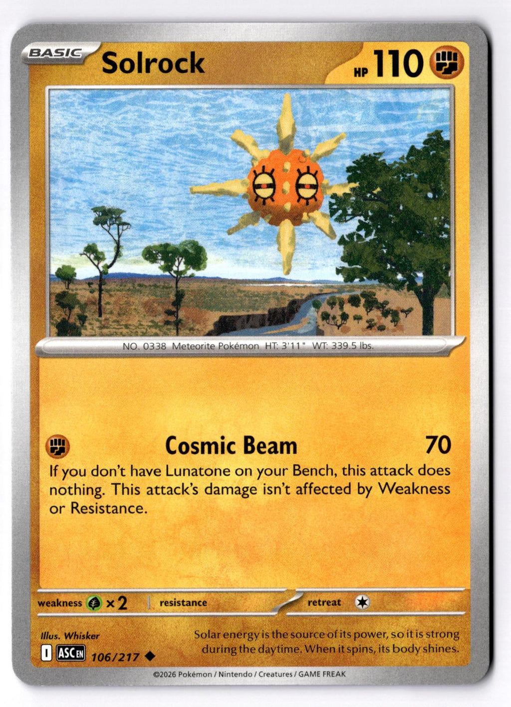 Solrock 106/217 Uncommon Ascended Heroes Pokemon Near Mint