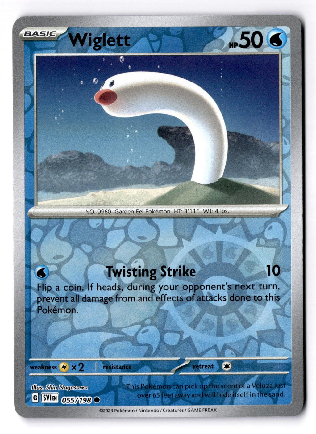 Wiglett 055/198 Common Scarlet & Violet Pokemon Reverse Holo Near Mint