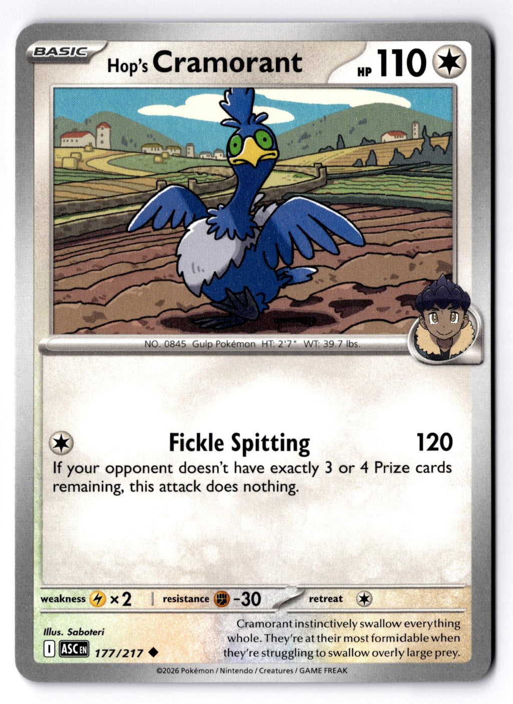 Hop's Cramorant 177/217 Uncommon Ascended Heroes Pokemon Near Mint