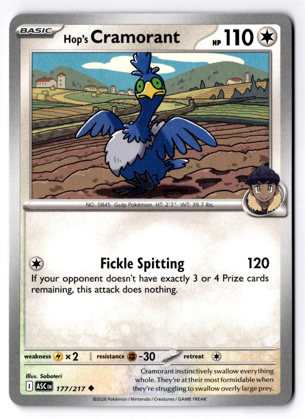 Hop's Cramorant 177/217 Uncommon Ascended Heroes Pokemon Near Mint