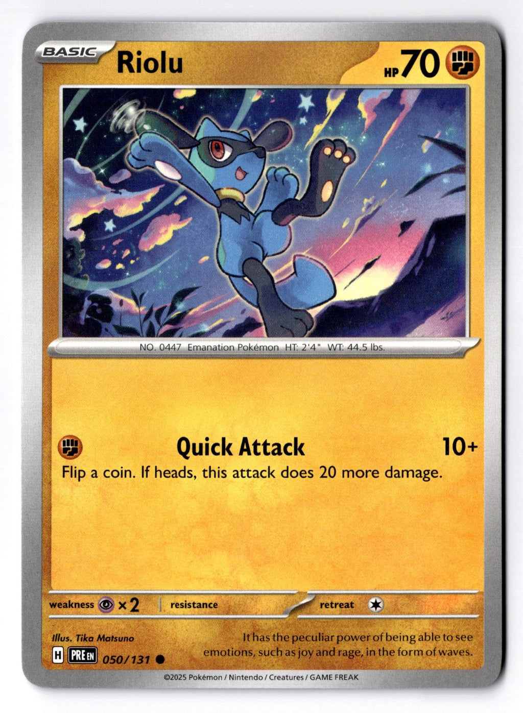 Riolu 050/131 Common Prismatic Evolutions Pokemon Near Mint
