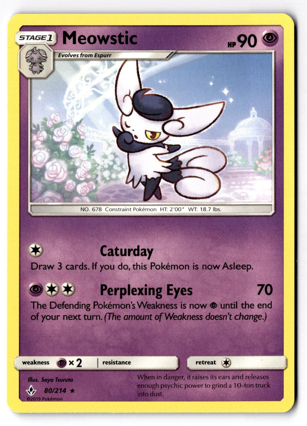 Meowstic 80/214 Rare Unbroken Bonds Pokemon Near Mint