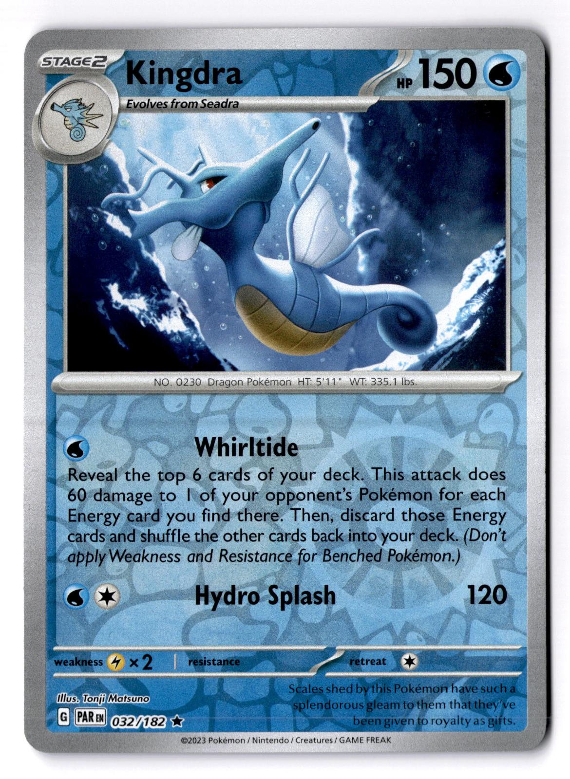 Kingdra 032/182 Rare Paradox Rift Pokemon Reverse Holo Near Mint