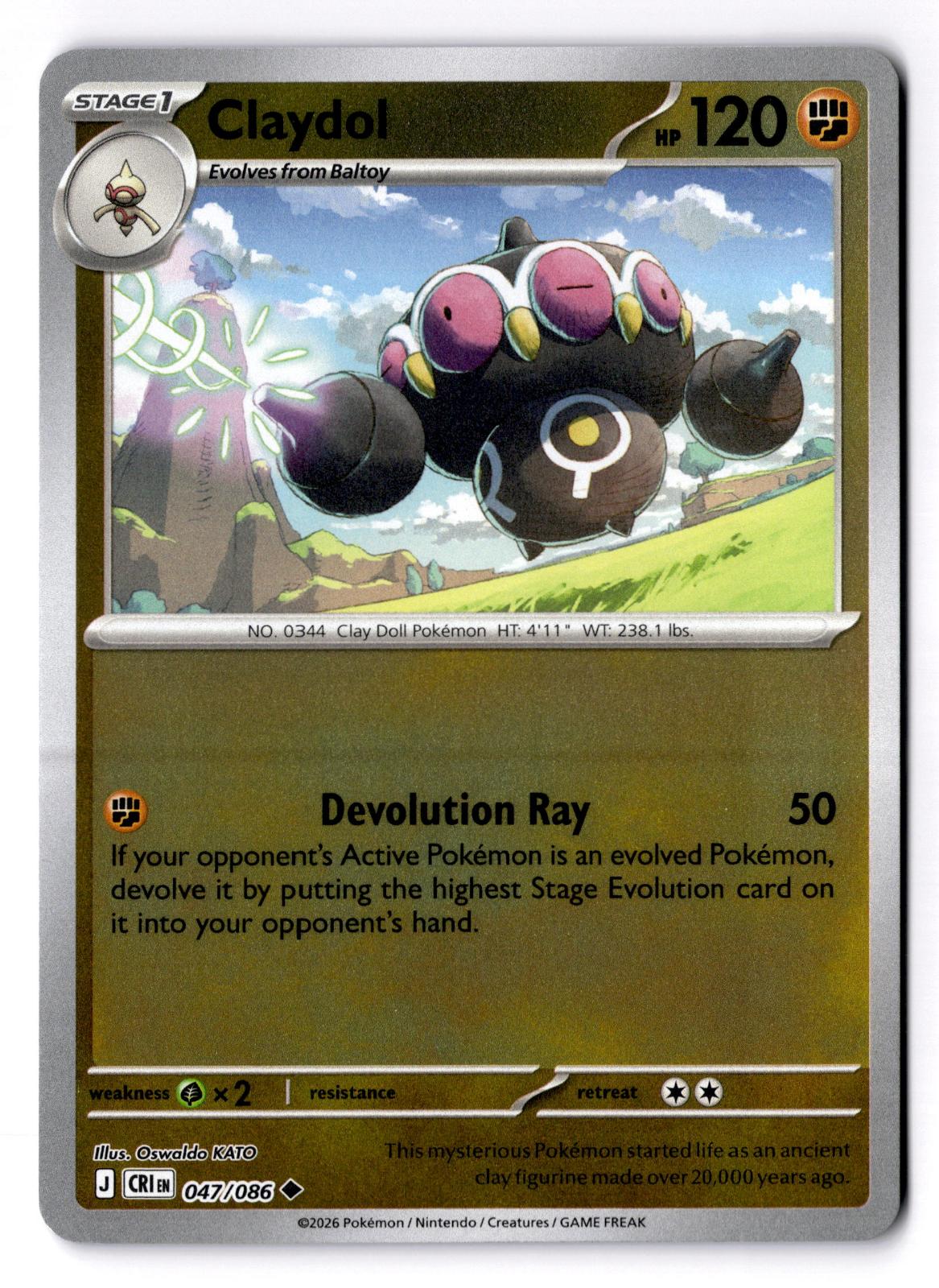 Claydol 047/086 Uncommon Chaos Rising Pokemon Reverse Holo Near Mint
