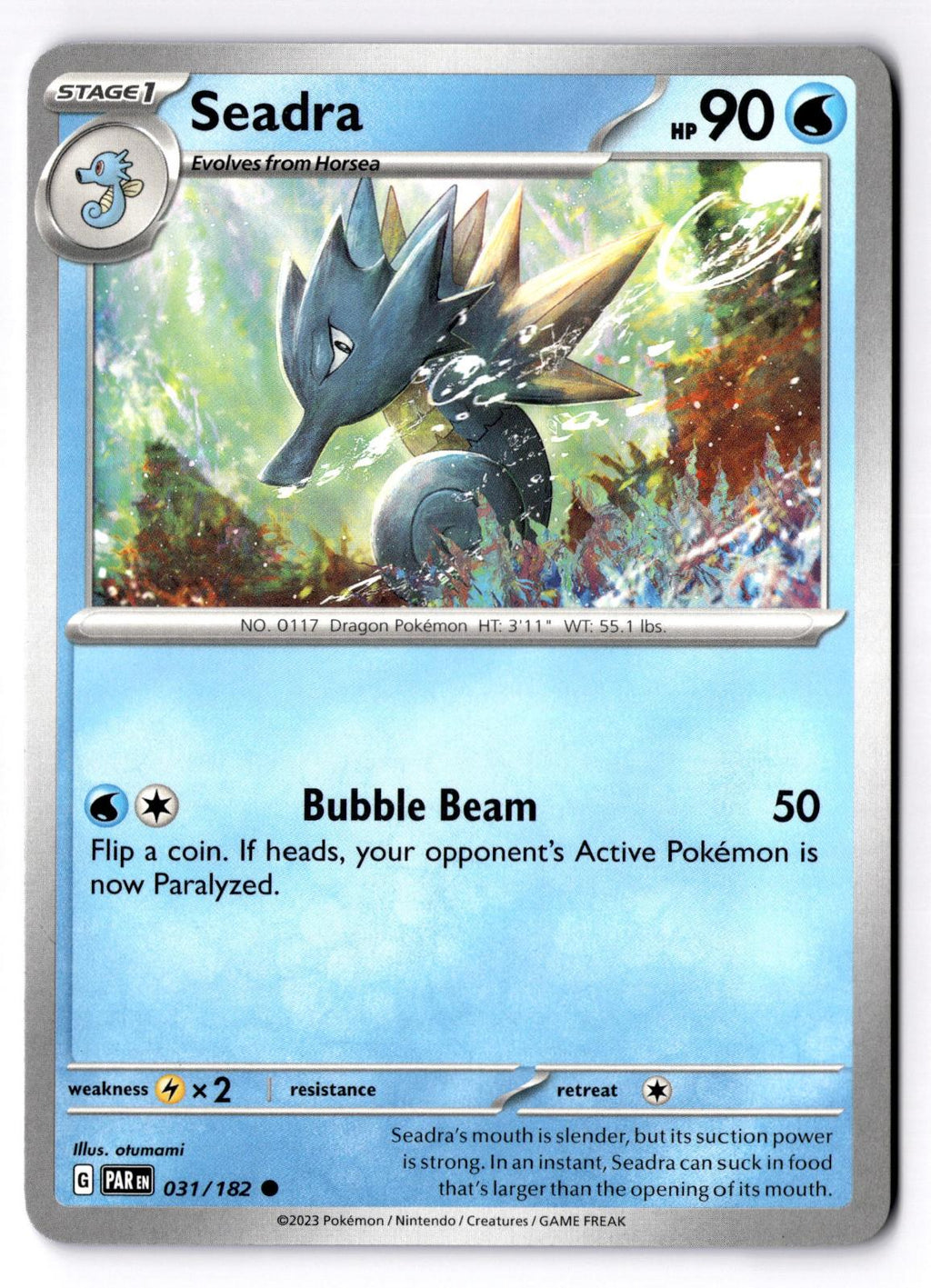Seadra 031/182 Common Paradox Rift Pokemon Near Mint