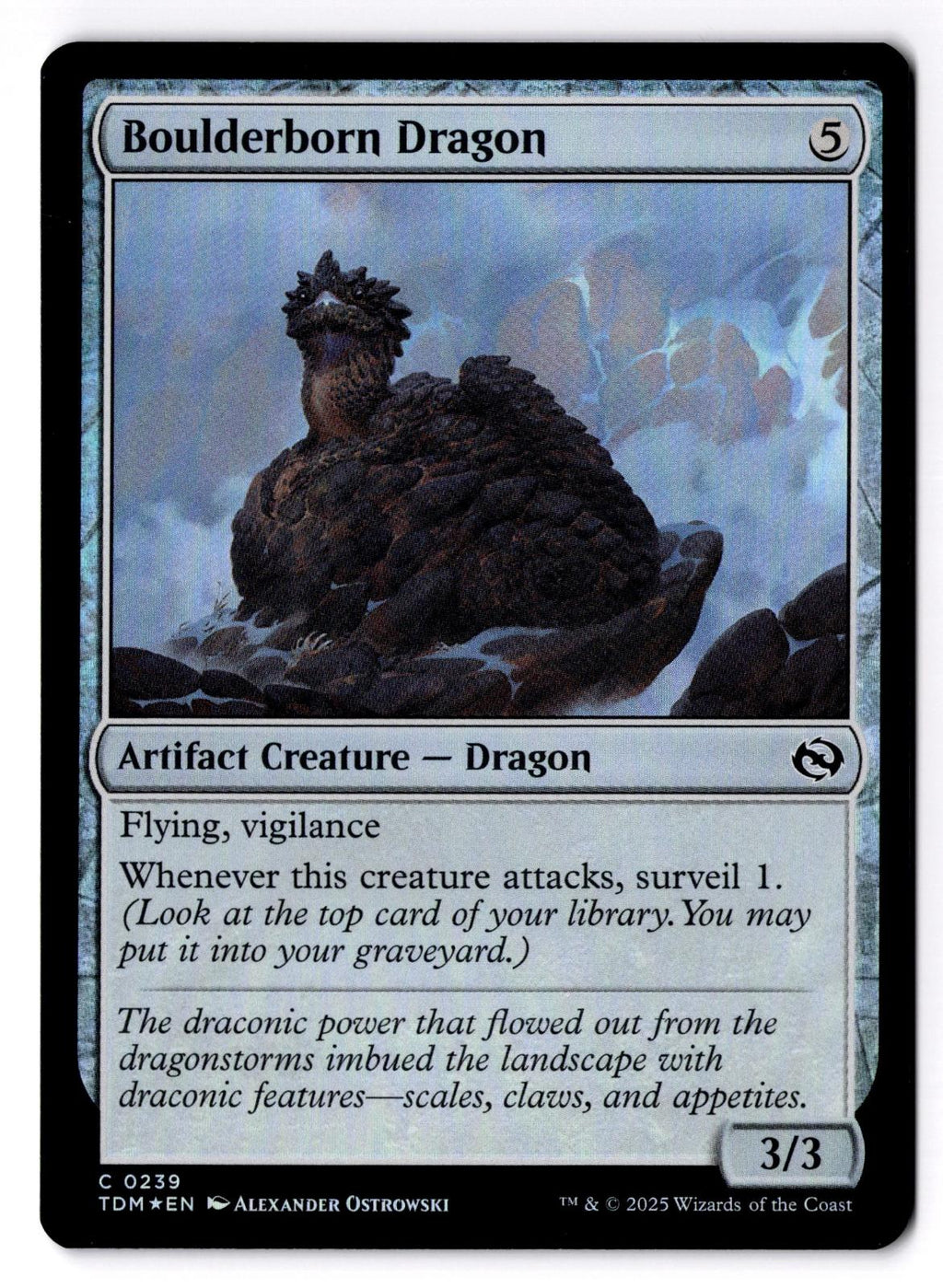 Boulderborn Dragon 239 Common Tarkir: Dragonstorm Magic: The Gathering Foil LP