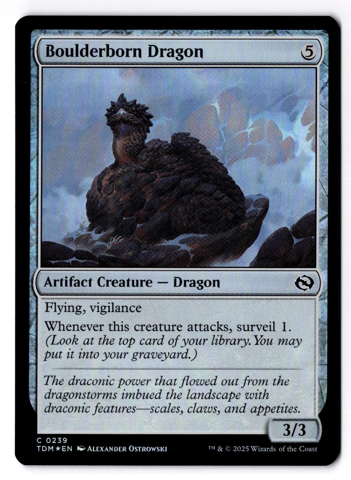 Boulderborn Dragon 239 Common Tarkir: Dragonstorm Magic: The Gathering Foil LP