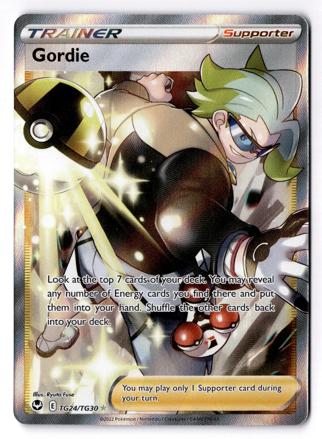 Gordie TG24/TG30 Ultra Rare Silver Tempest Trainer Gallery Pokemon Holo NM