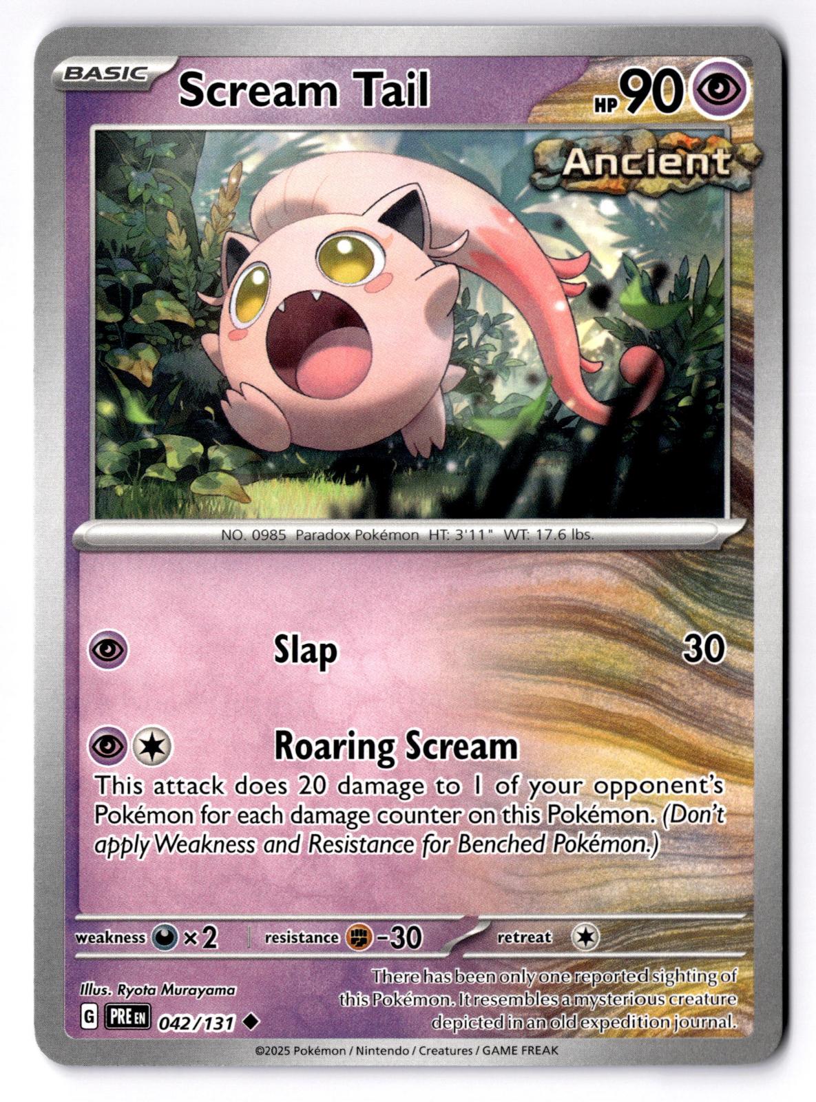 Scream Tail 042/131 Uncommon Prismatic Evolutions Pokemon Near Mint