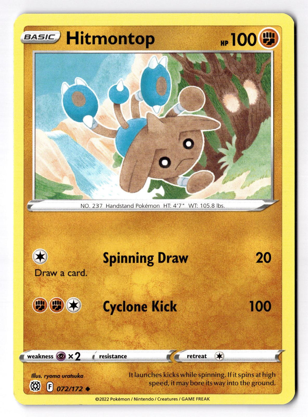 Hitmontop 072/172 Uncommon Brilliant Stars Pokemon Near Mint