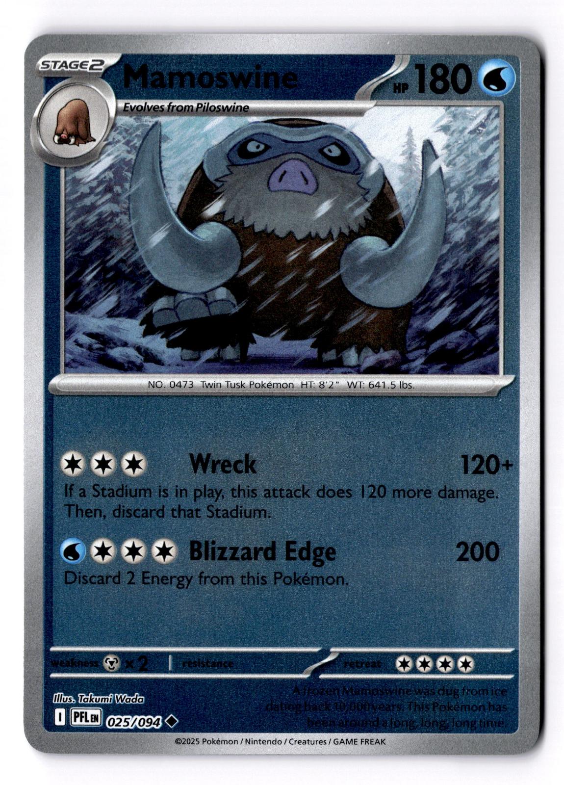 Mamoswine 025/094 Uncommon Phantasmal Flames Pokemon Reverse Holo Near Mint
