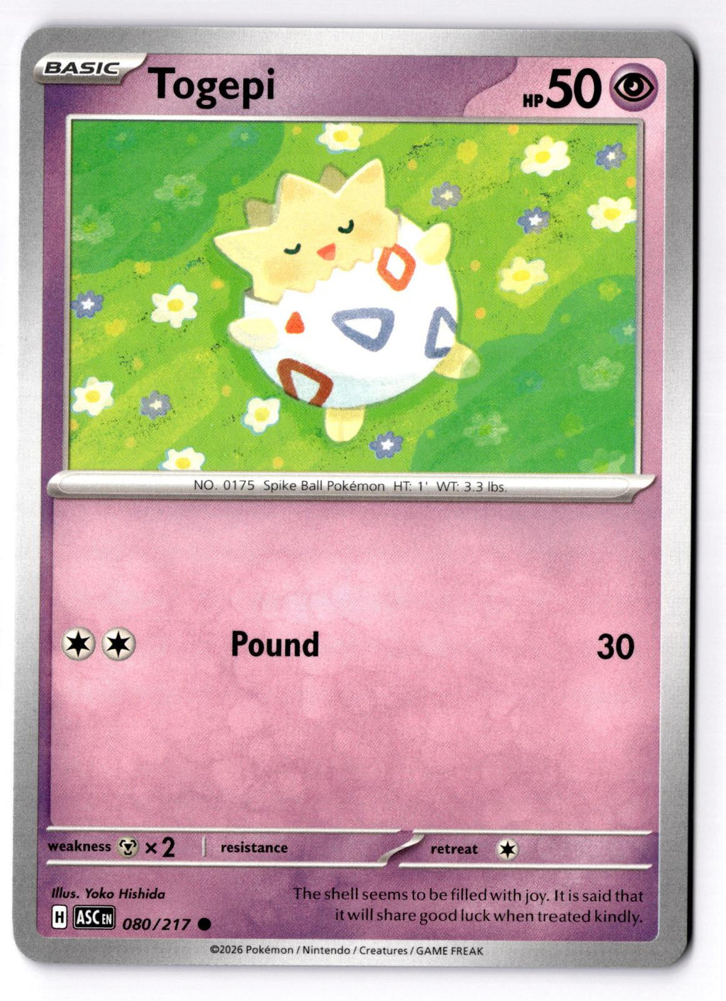 Togepi 080/217 Common Ascended Heroes Pokemon Near Mint