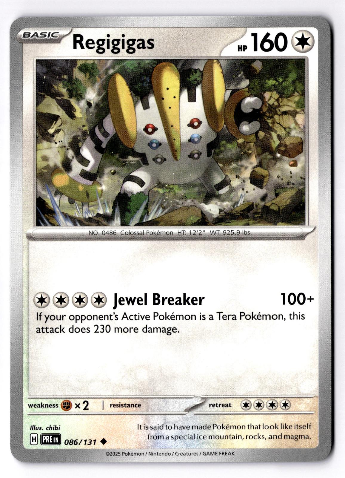 Regigigas 086/131 Uncommon Prismatic Evolutions Pokemon Near Mint