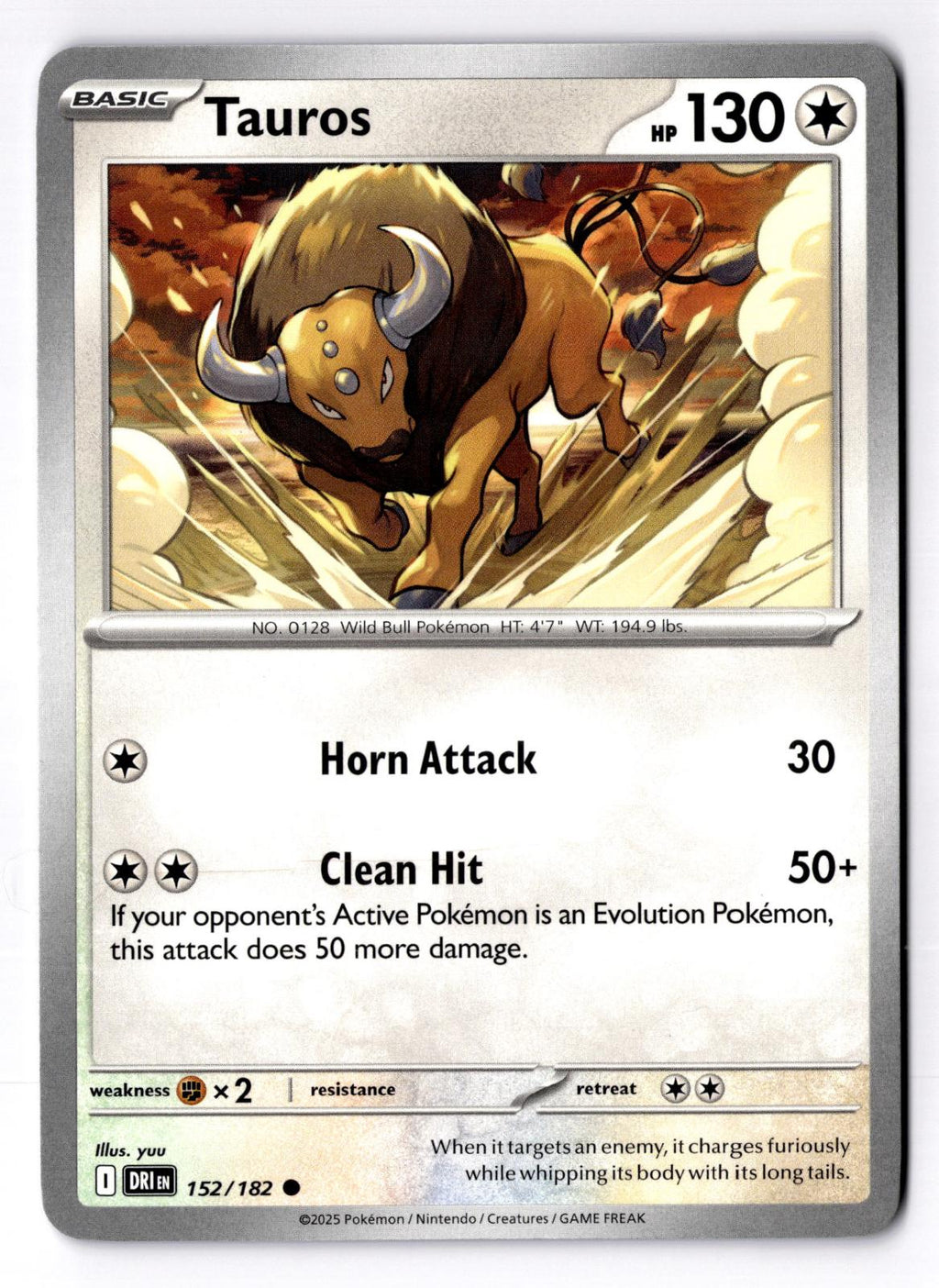 Tauros 152/182 Common Destined Rivals Pokemon Near Mint