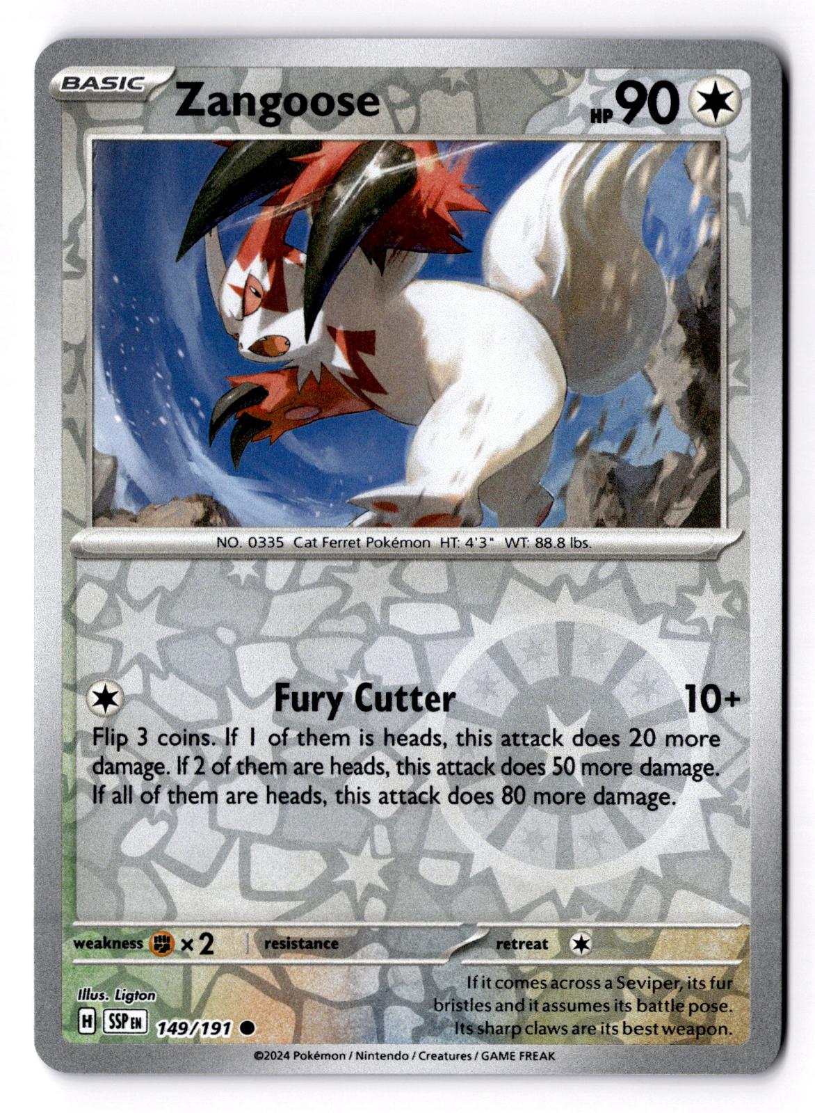 Zangoose 149/191 Common Surging Sparks Pokemon Reverse Holo Near Mint