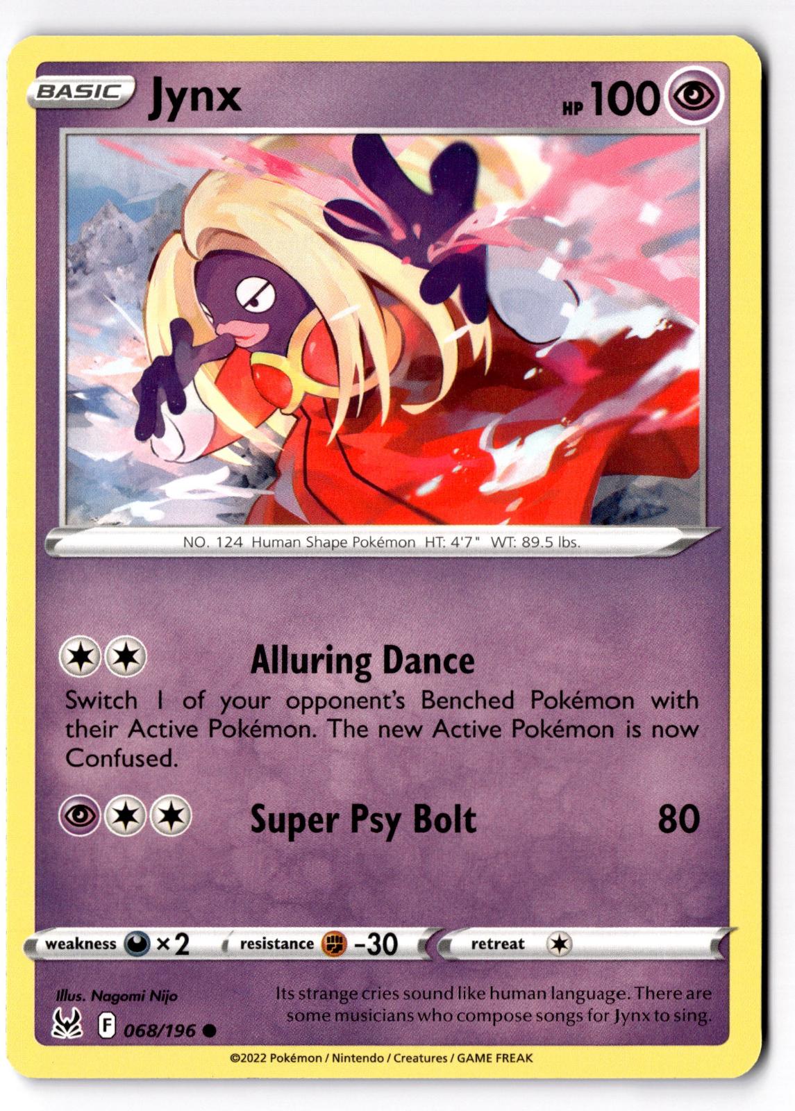 Jynx 068/196 Common Lost Origin Pokemon Near Mint