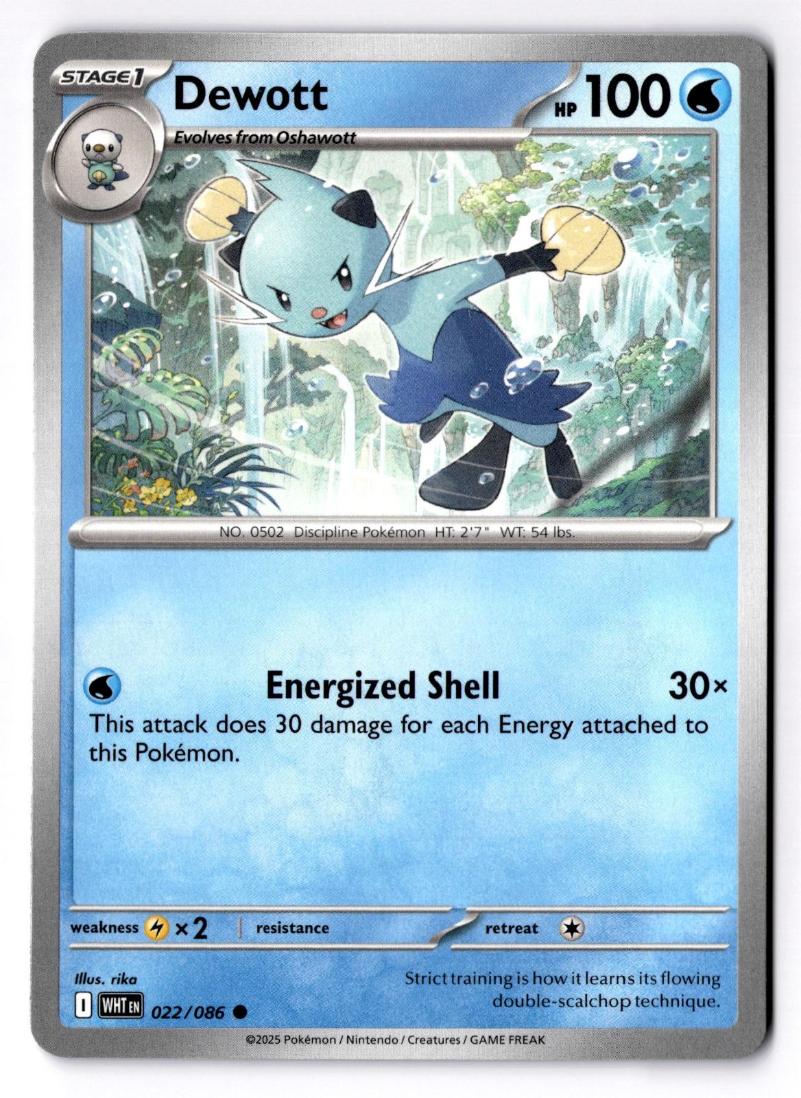Dewott 022/086 Common White Flare Pokemon Near Mint