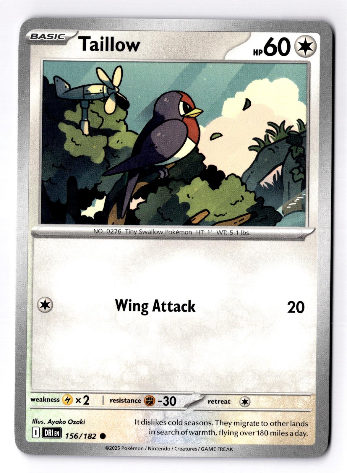 Taillow 156/182 Common Destined Rivals Pokemon Near Mint