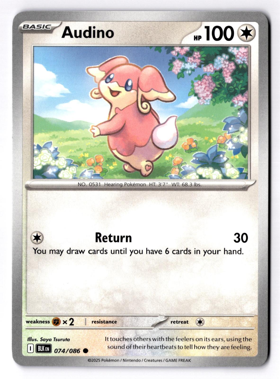 Audino 074/086 Common Black Bolt Pokemon Near Mint
