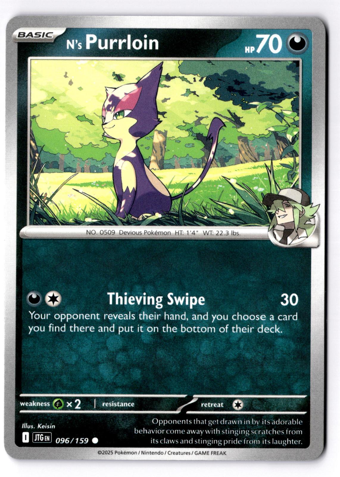N's Purrloin 096/159 Common Journey Together Pokemon Near Mint