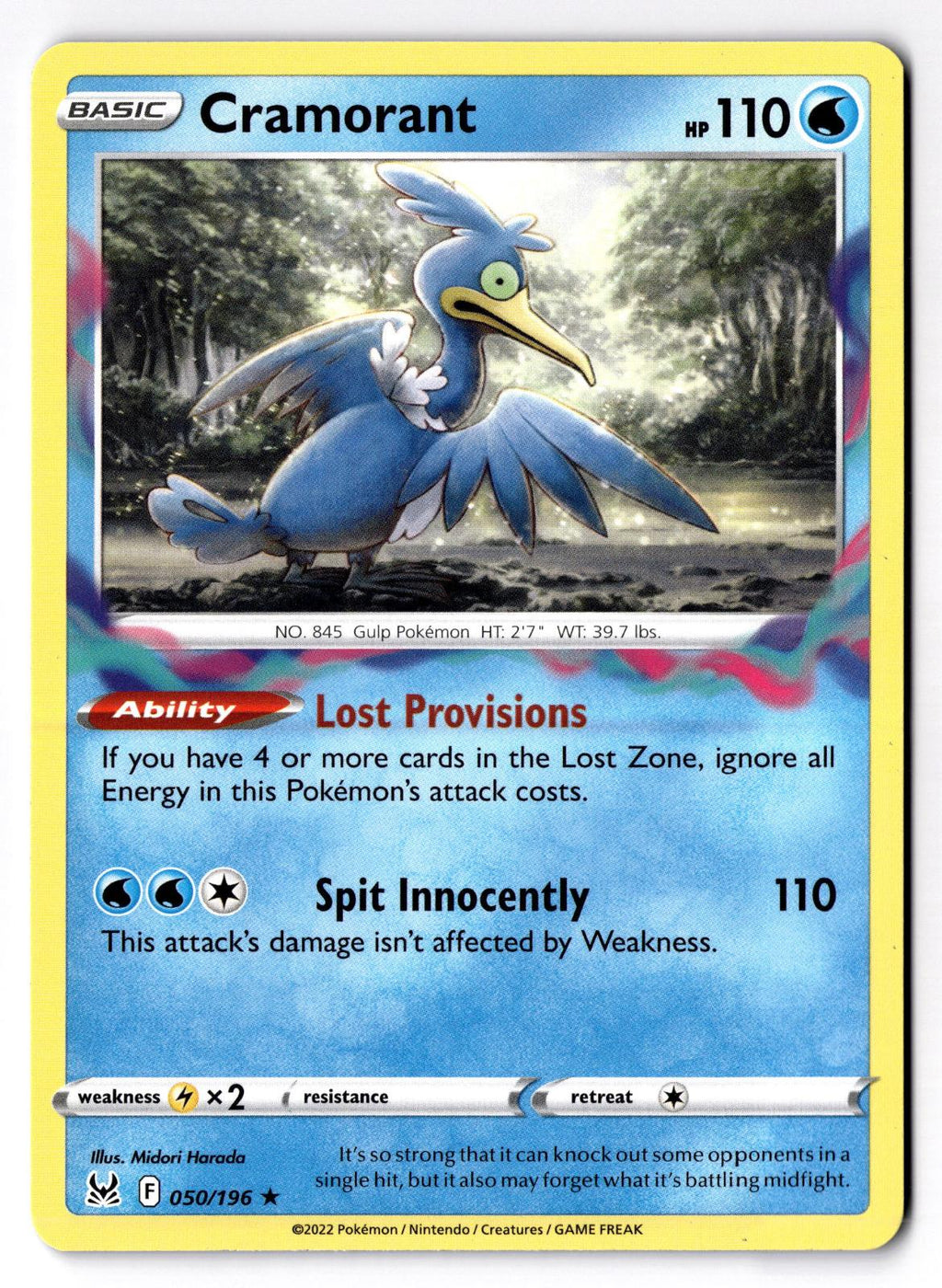 Cramorant 050/196 Rare Lost Origin Pokemon Near Mint