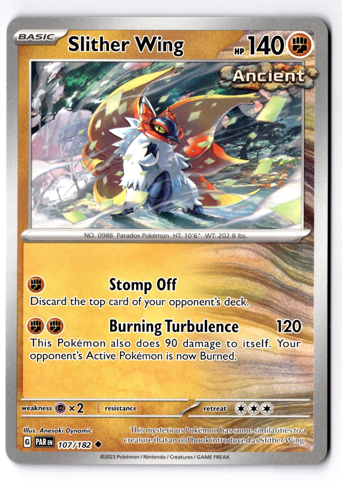 Slither Wing 107/182 Uncommon Paradox Rift Pokemon Near Mint