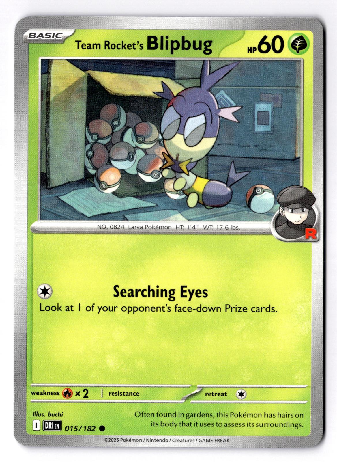 Team Rocket's Blipbug 015/182 Common Destined Rivals Pokemon Near Mint