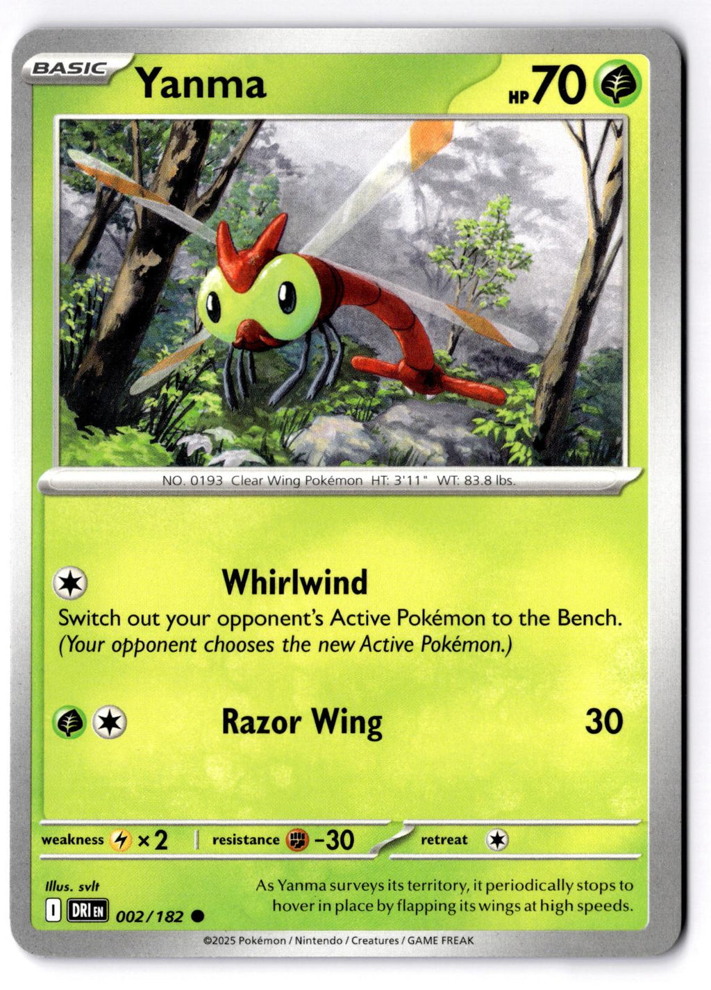 Yanma 002/182 Common Destined Rivals Pokemon Near Mint