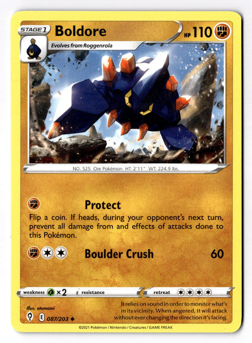Boldore 087/203 Uncommon Evolving Skies Pokemon Lightly Played
