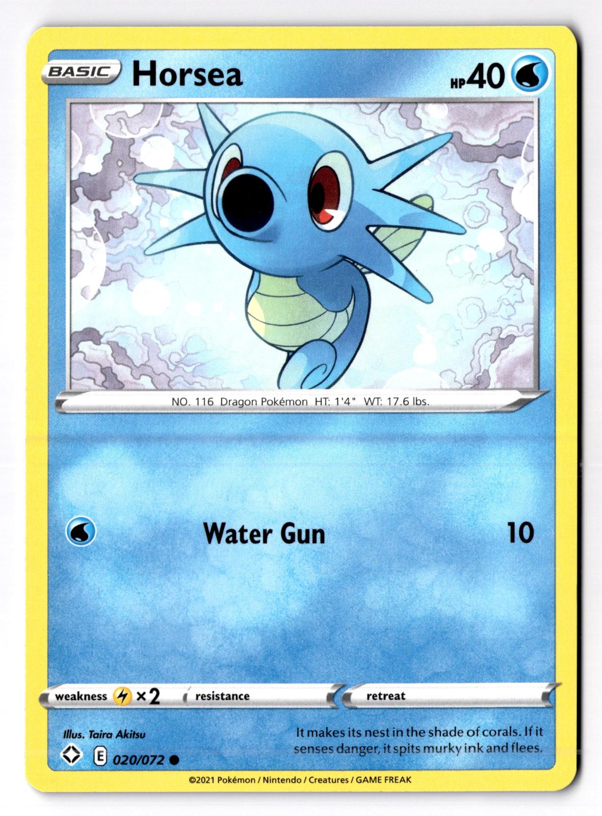 Horsea 020/072 Common Shining Fates Pokemon Near Mint