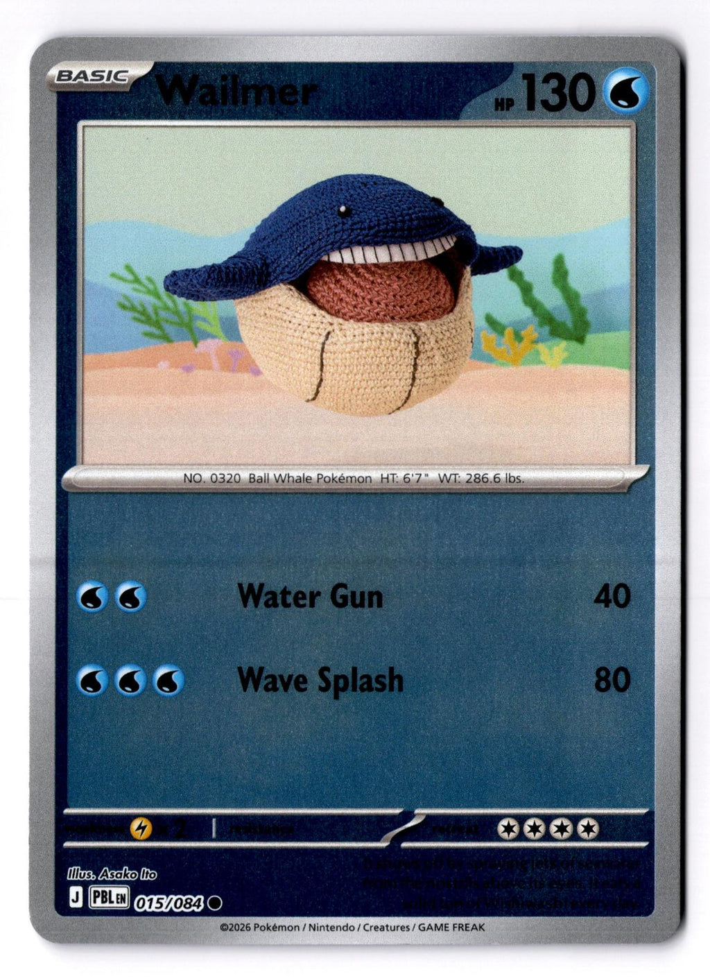 Wailmer 015/084 Common Pitch Black Pokemon Reverse Holo Lightly Played