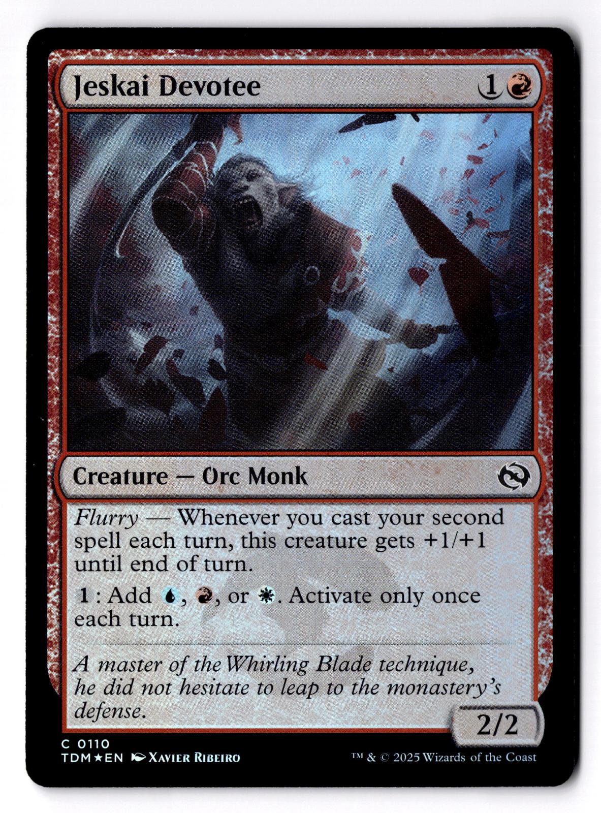 Jeskai Devotee 110 Common Tarkir: Dragonstorm Magic: The Gathering Foil LP
