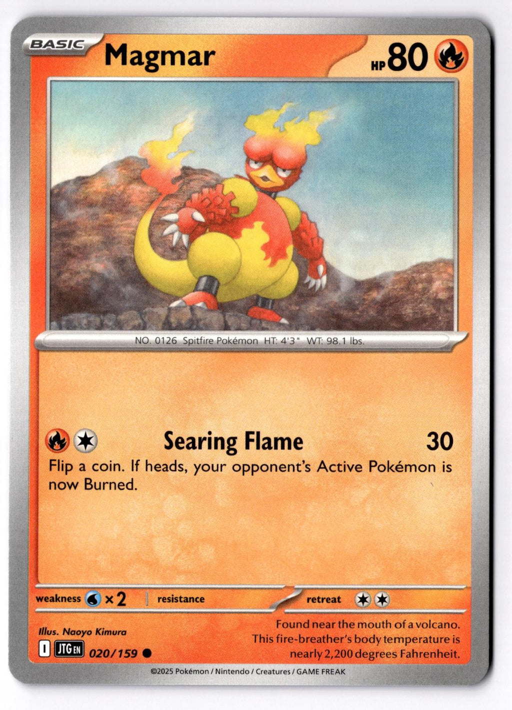 Magmar 020/159 Common Journey Together Pokemon Near Mint