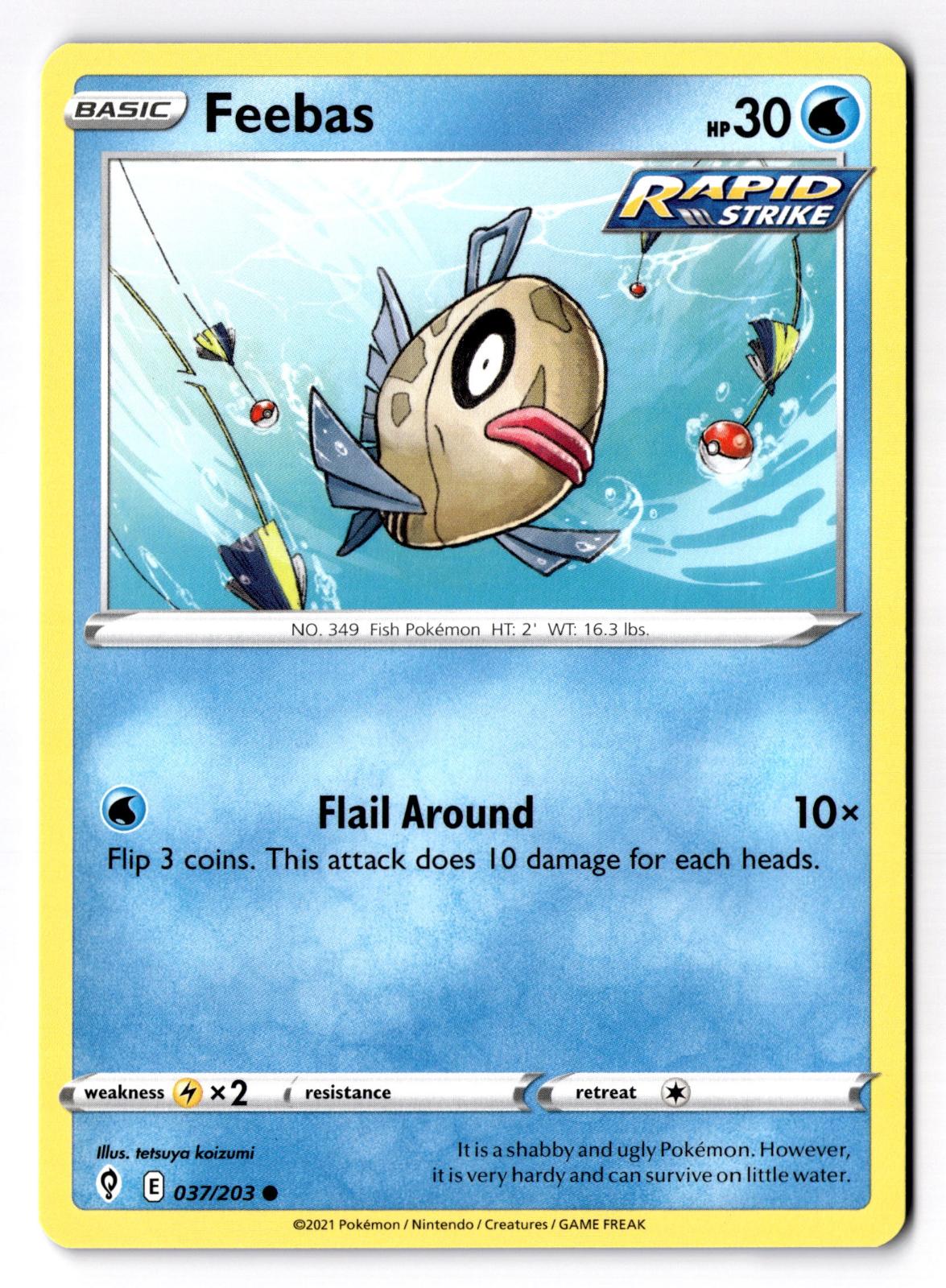 Feebas 037/203 Common Evolving Skies Pokemon Near Mint