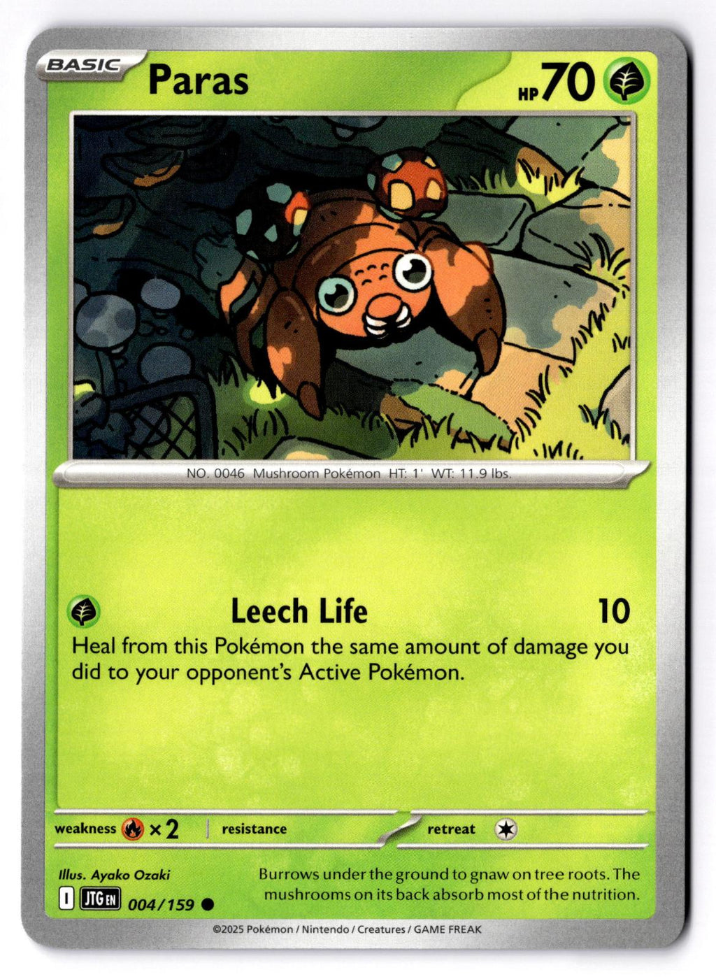 Paras 004/159 Common Journey Together Pokemon Near Mint