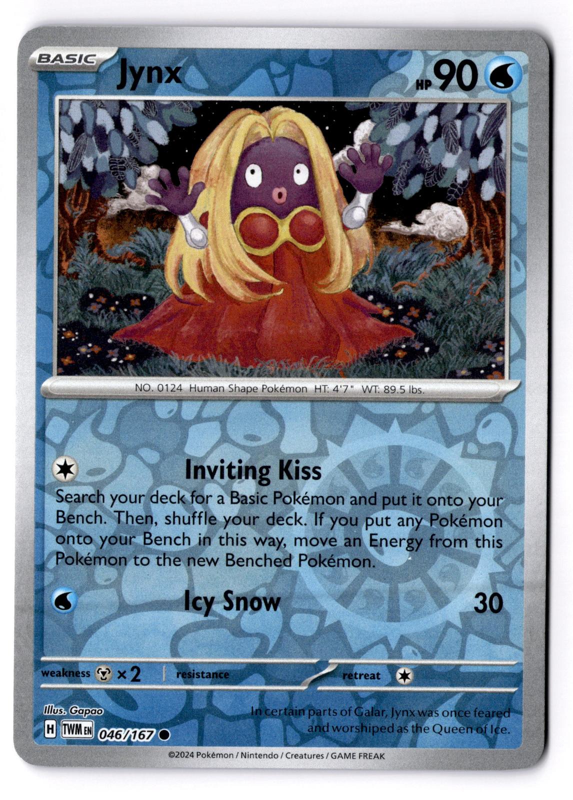 Jynx 046/167 Common Twilight Masquerade Pokemon Reverse Holo Near Mint