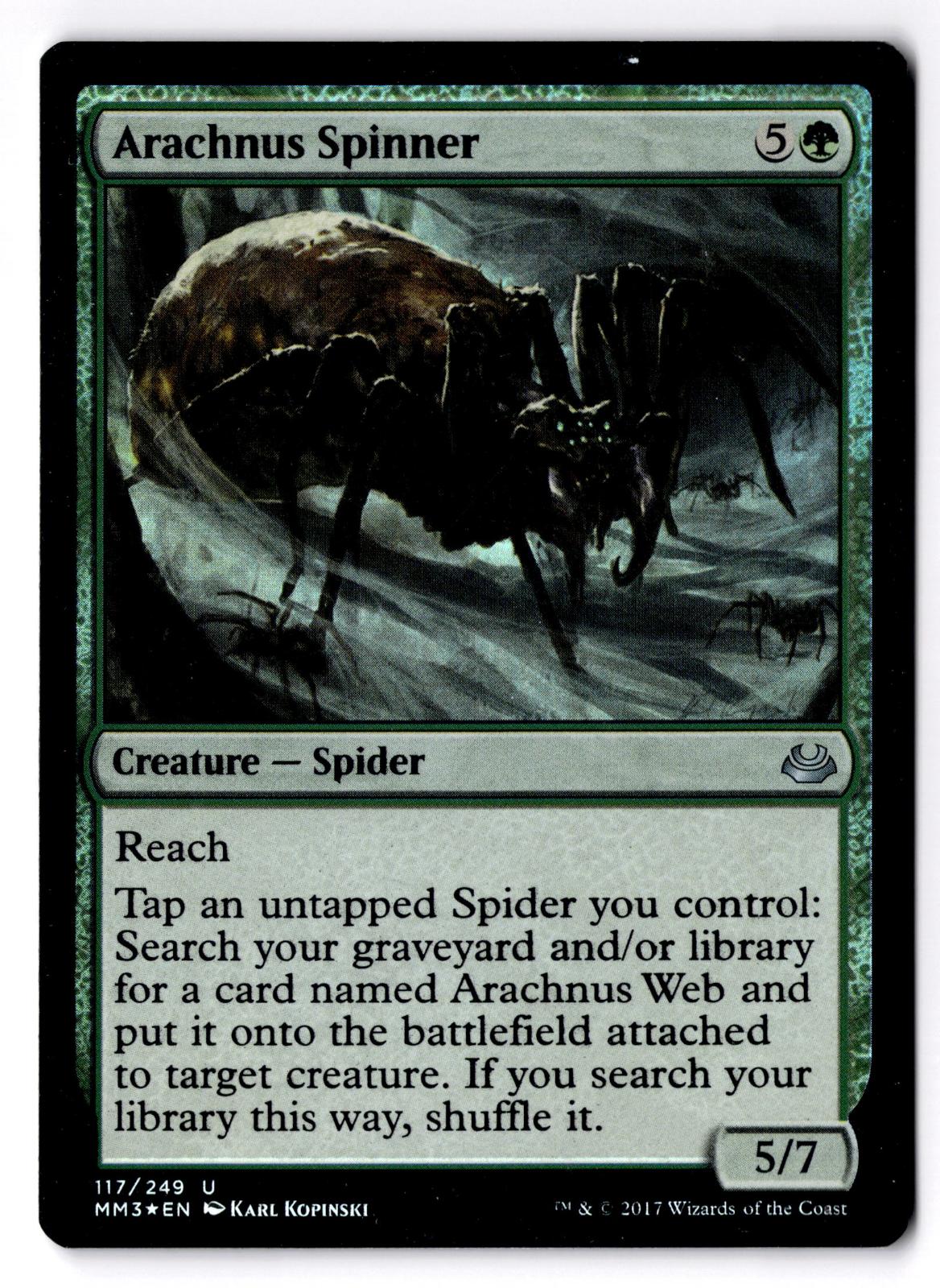 Arachnus Spinner 117 Uncommon Modern Masters 2017 Magic: The Gathering Foil LP