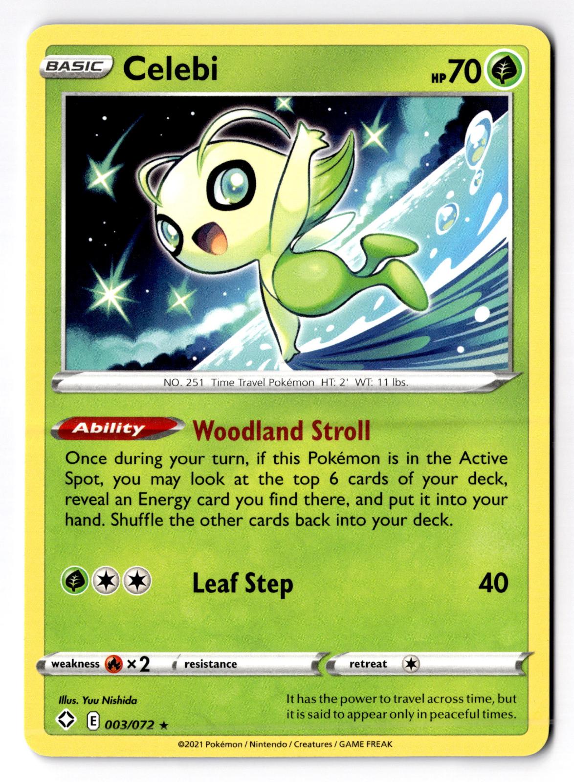 Celebi 003/072 Rare Shining Fates Pokemon Near Mint