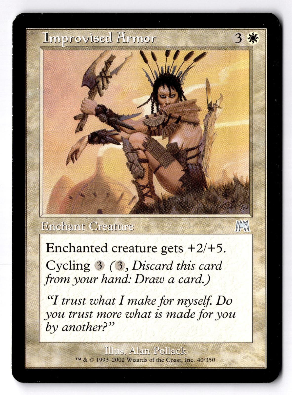 Improvised Armor 40 Uncommon Onslaught Magic: The Gathering Moderately Played