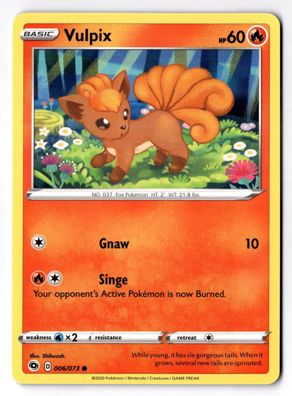 Vulpix 006/073 Common Champion's Path Pokemon Near Mint