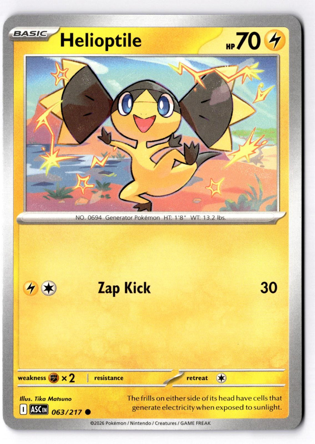 Helioptile 063/217 Common Ascended Heroes Pokemon Near Mint