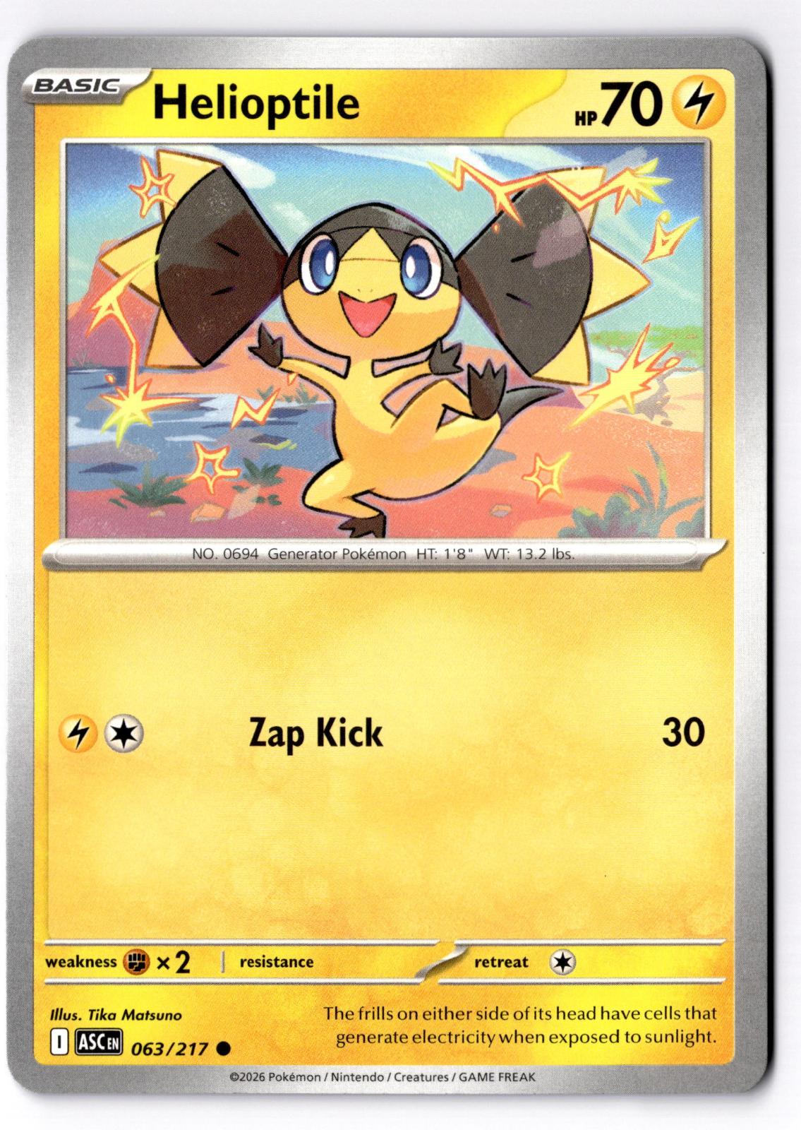 Helioptile 063/217 Common Ascended Heroes Pokemon Near Mint