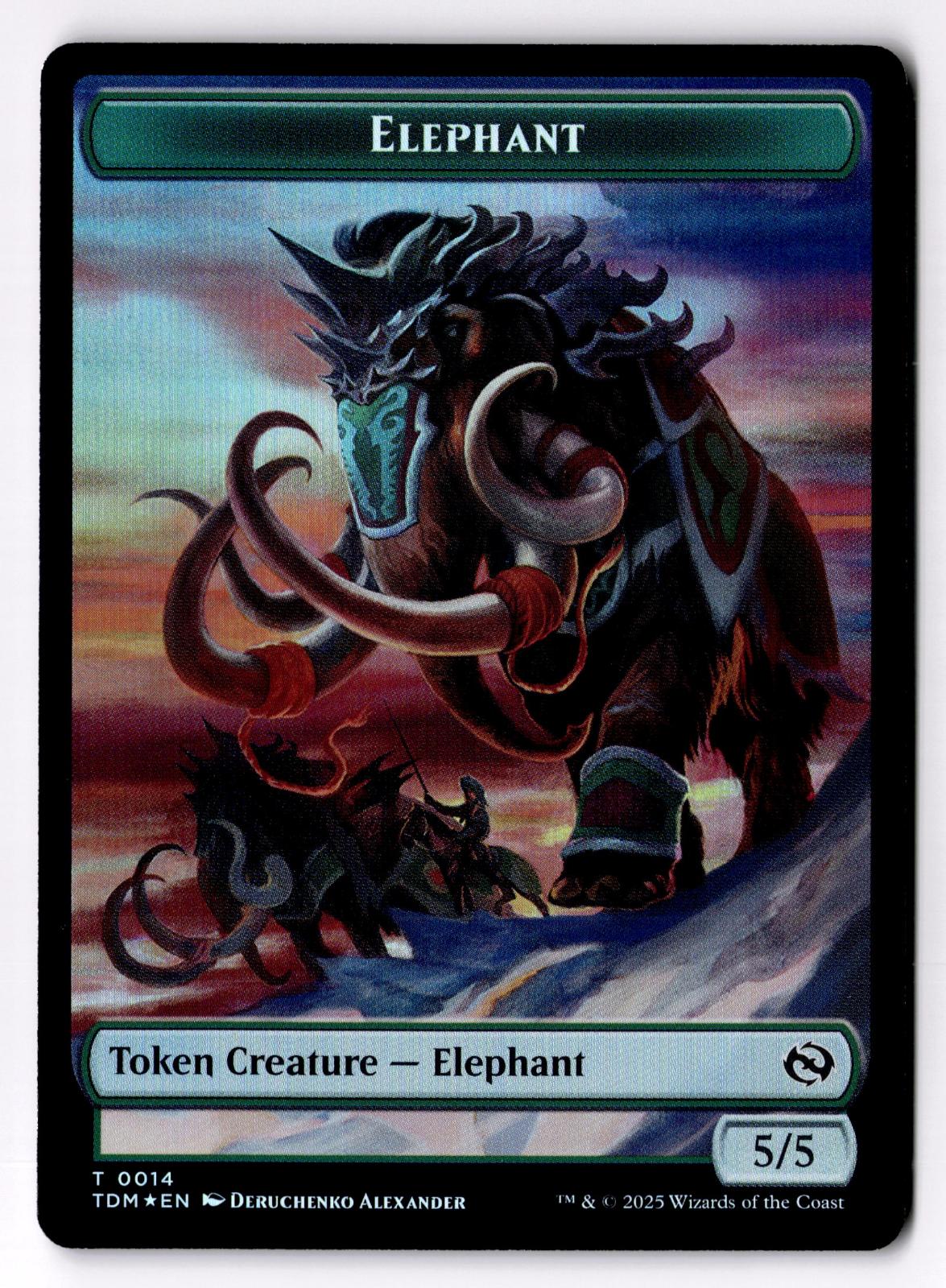 Elephant // Treasure Double-Sided Token 14 // 16 Magic: The Gathering Foil LP