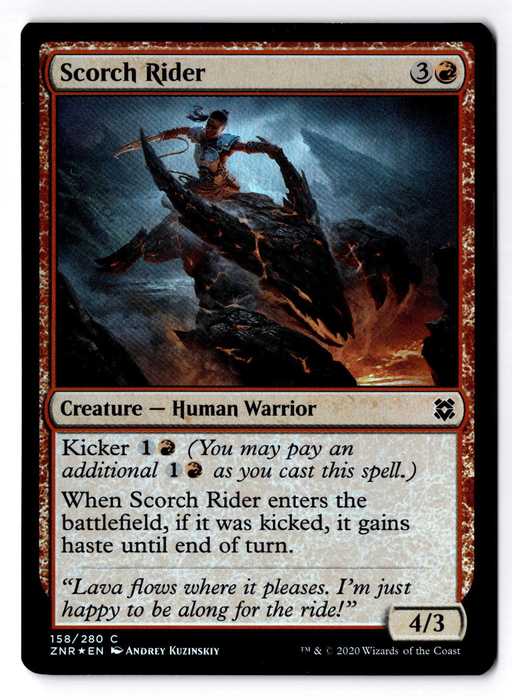 Scorch Rider 158 Common Zendikar Rising Magic: The Gathering Foil Lightly Played